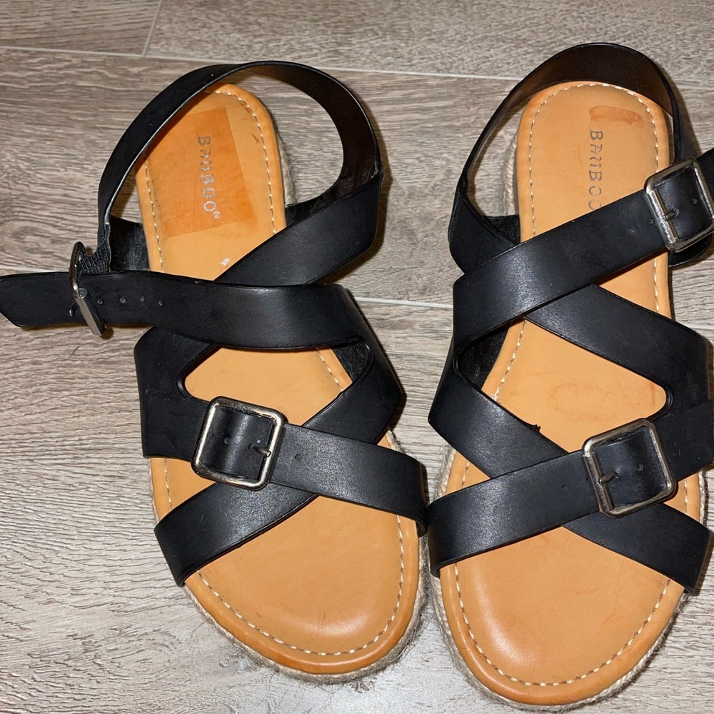 Bamboo platform sandals